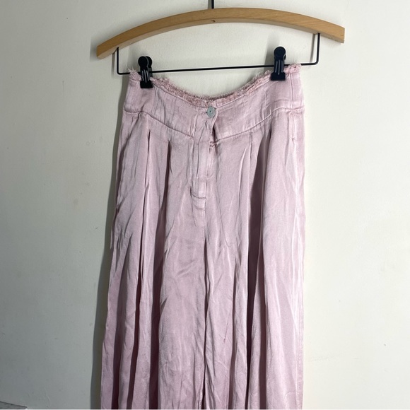 Raquel Allegra Silk Satin Cami Wide Leg Trouser Set Dusty Rose size XS - Picture 9 of 15